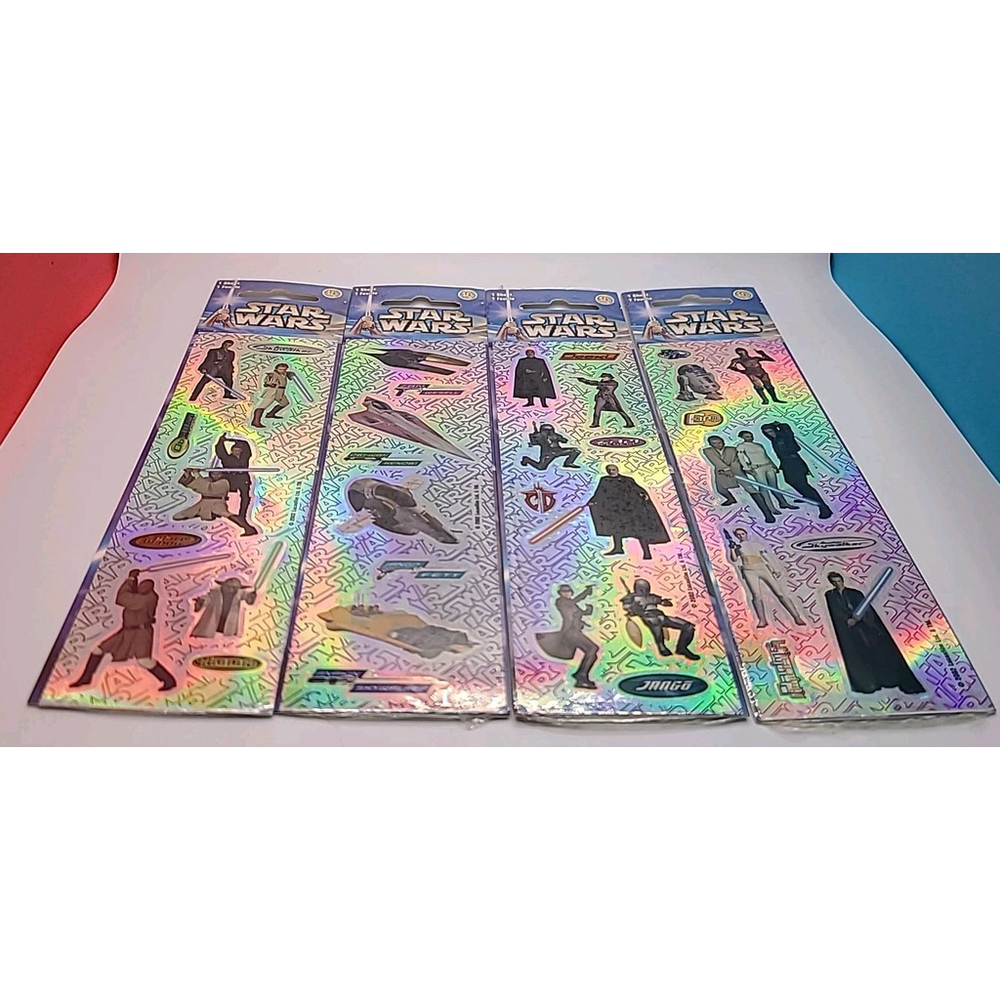 Vintage 2002 Star Wars Sandylion Stickers Set Of 4 Complete Sheets Canada Made